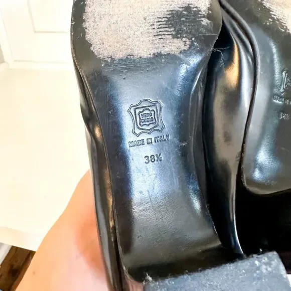 Dolce & Gabbana Italian Leather Square Toe Pumps Black - Picture 11 of 11